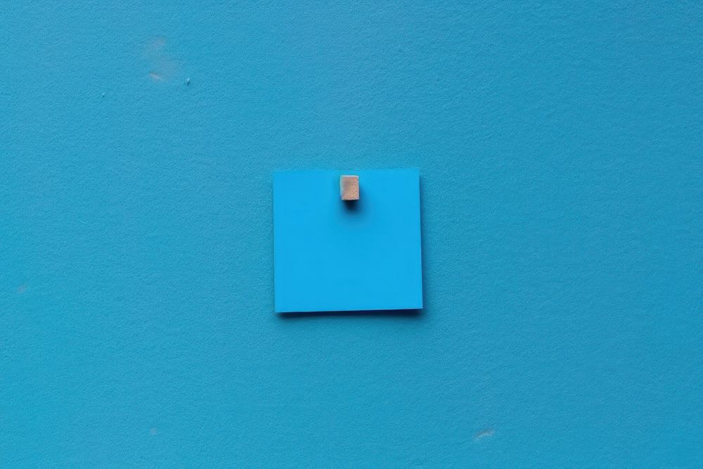 Blue adhesive note pinned to notice board backgrounds blue turquoise. AI generated Image by rawpixel.