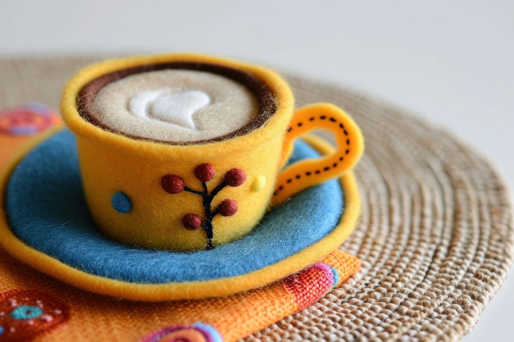 Cafe textile coffee saucer.