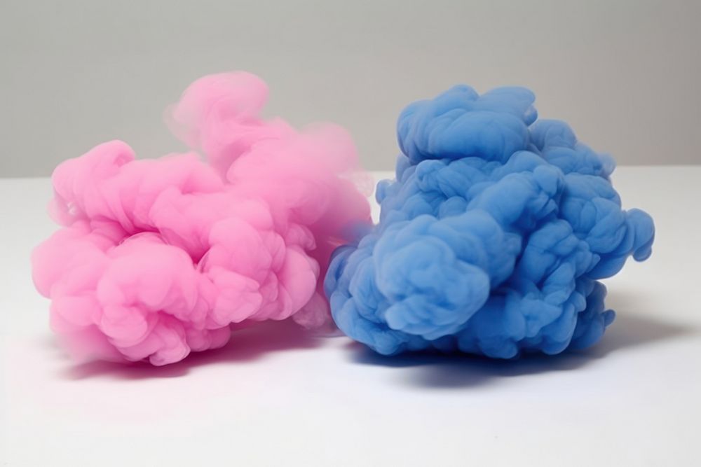 Colorful blue and pink smoke clouds in muted tones creativity softness mineral. AI generated Image by rawpixel.