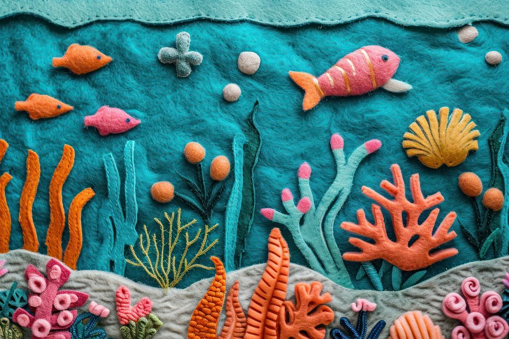 Coral reef backgrounds embroidery outdoors.