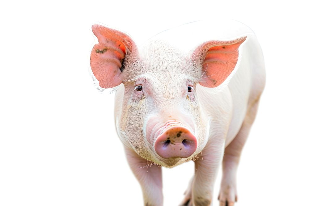 Farm animal mammal pig white background. AI generated Image by rawpixel.
