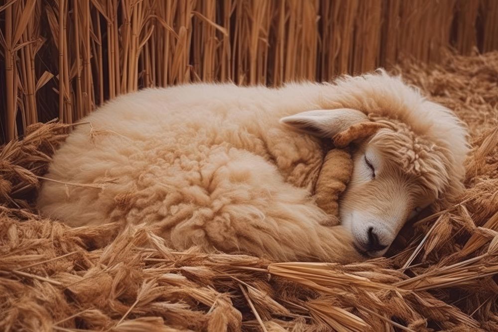 Farm animal mammal sheep pet. AI generated Image by rawpixel.