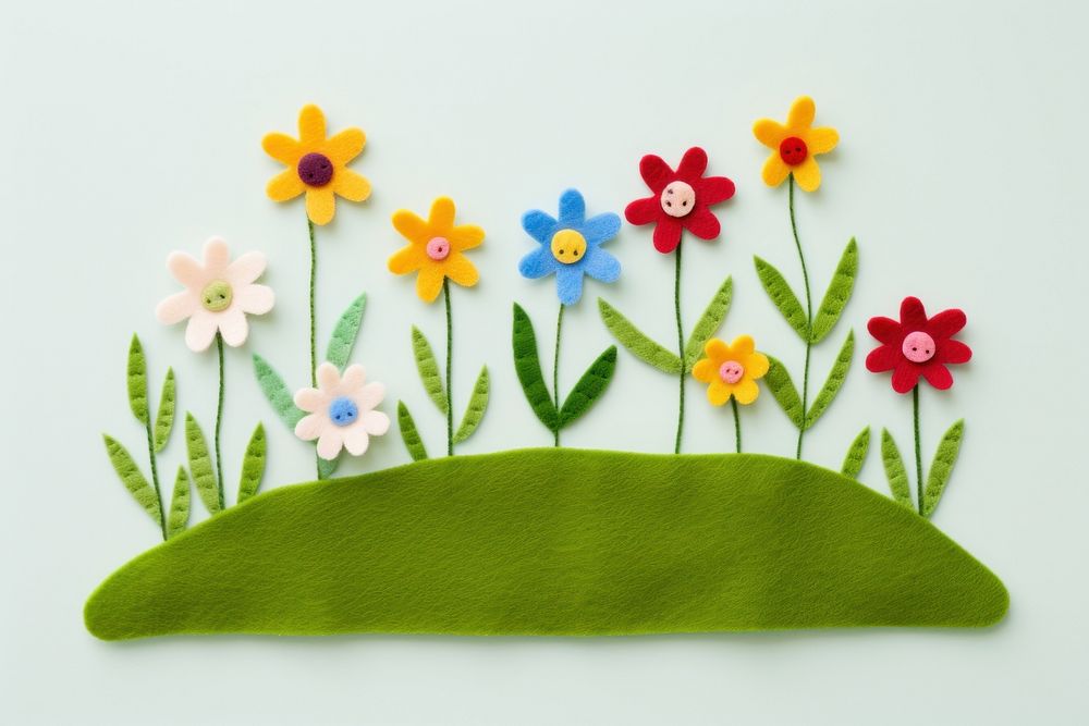 Photo of felt Flower flower art textile.