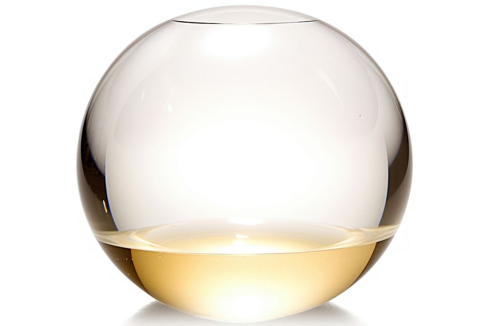 Glass phial glass sphere white background. AI generated Image by rawpixel.