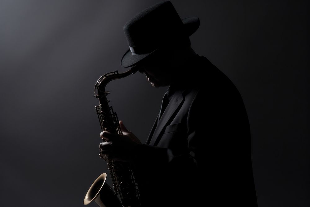 Jazz Musician Playing Saxophone saxophone musician adult. AI generated Image by rawpixel.
