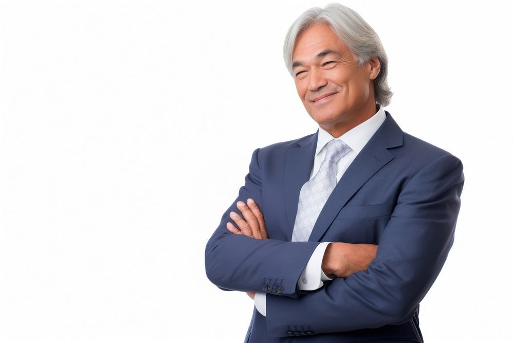 Mature handsome East Asian entrepreneur portrait adult smile. AI generated Image by rawpixel.