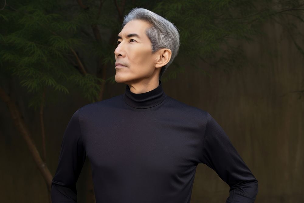 Mature handsome Taiwanese entrepreneur portrait photo contemplation. AI generated Image by rawpixel.