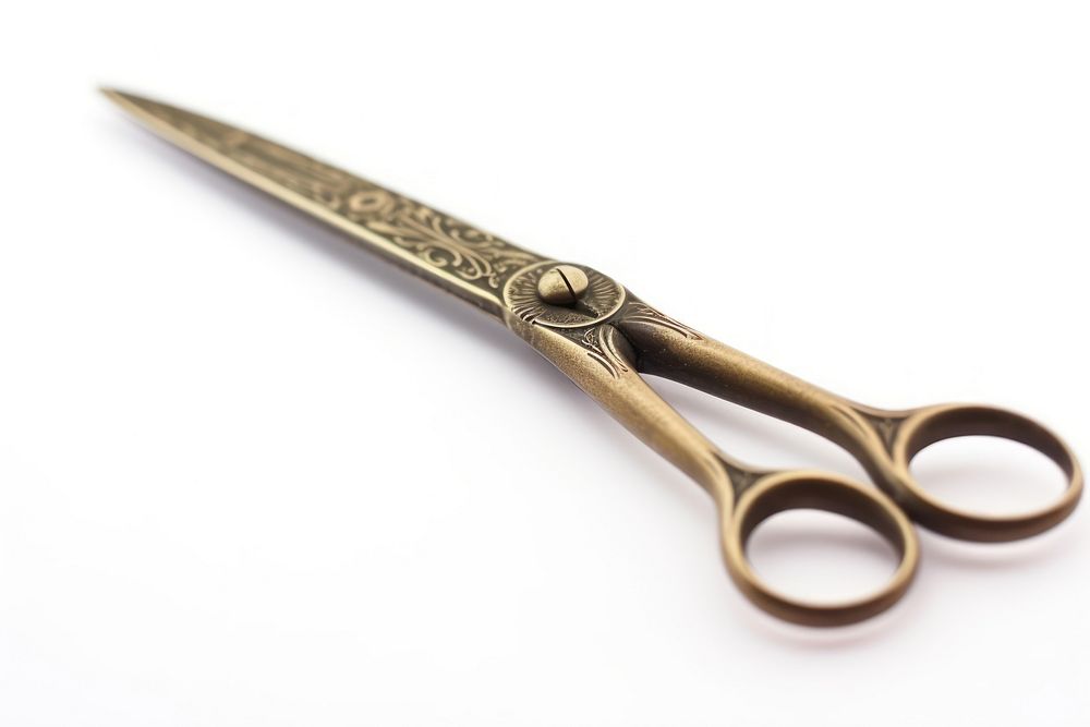 Old vintage tailor or seamstress scissors white background weaponry dagger. AI generated Image by rawpixel.