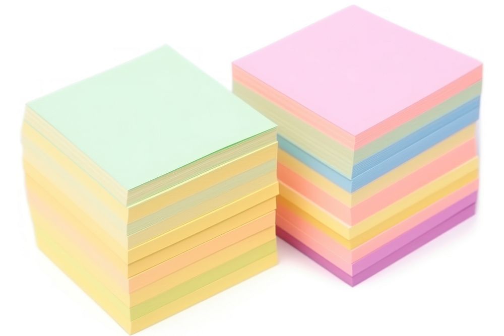 Post it paper white background variation. AI generated Image by rawpixel.