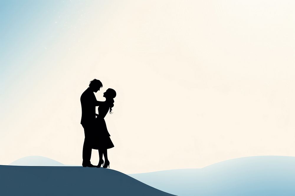  Couple silhouette photo love. AI generated Image by rawpixel.