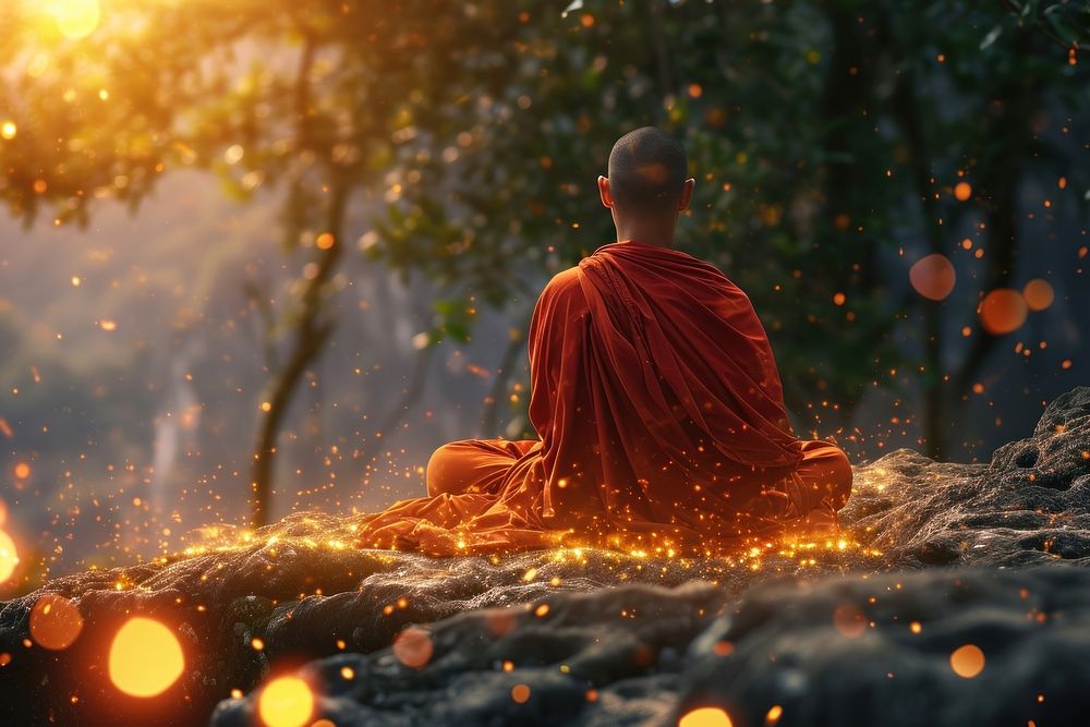 Meditation adult monk spirituality.