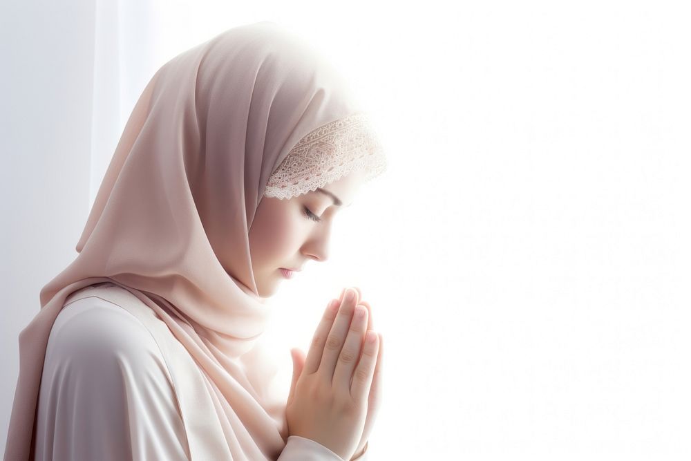 Islamic woman pray adult contemplation spirituality. AI generated Image by rawpixel.