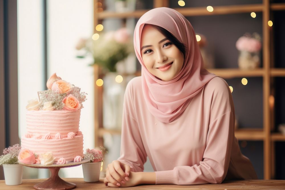 Malaysia woman cake birthday dessert. AI generated Image by rawpixel.