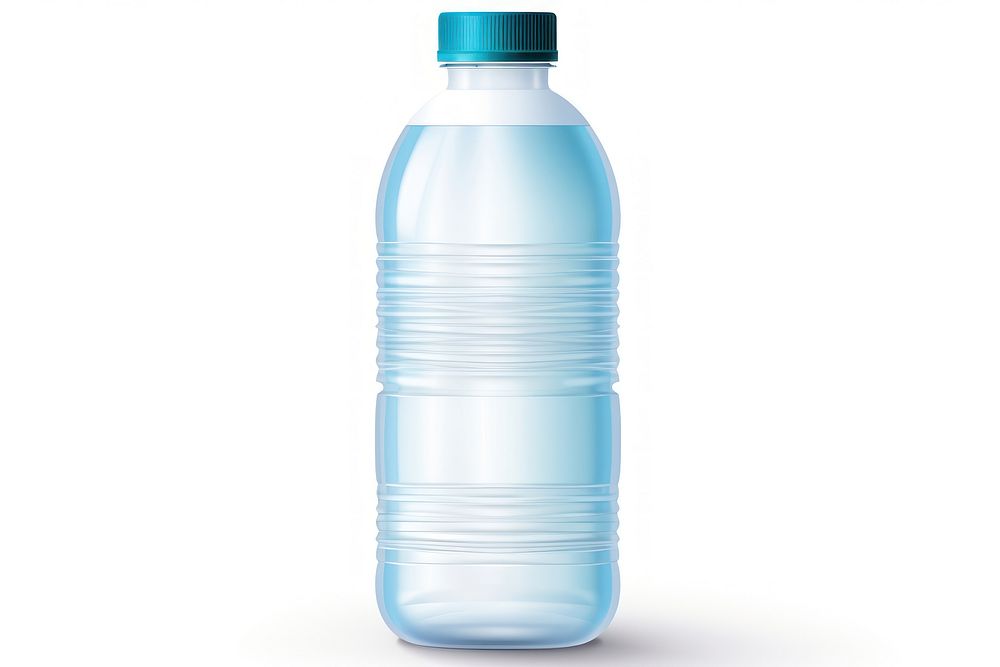 Plastic bottle white background transparent refreshment.