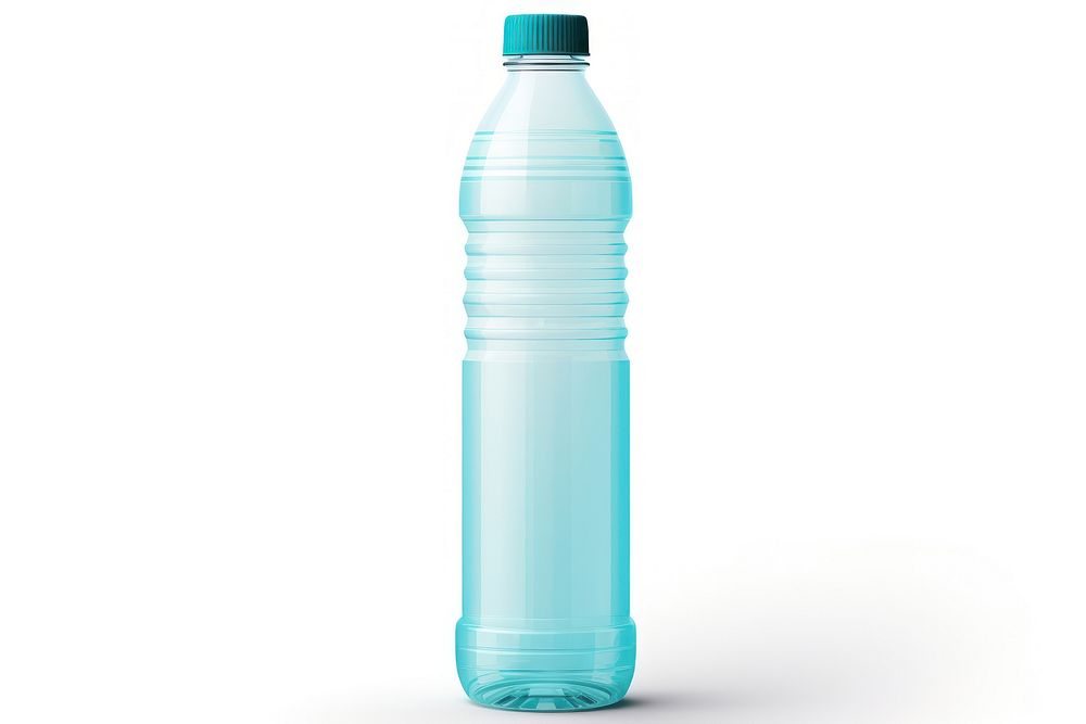 Plastic bottle drink white background refreshment.