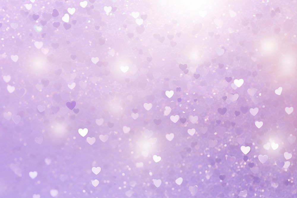  Hearts glitter purple backgrounds. AI generated Image by rawpixel.