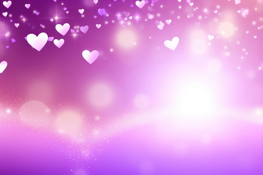  Hearts purple backgrounds glitter. AI generated Image by rawpixel.
