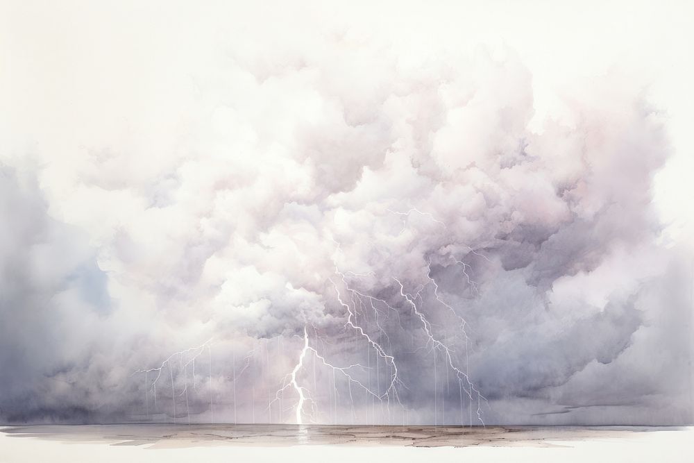 Thunderstorm thunderstorm lightning outdoors. AI generated Image by rawpixel.