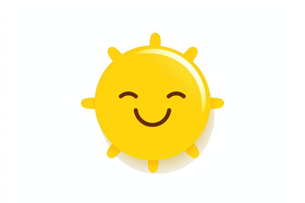 Clean white background sunny weather icon isolate object no shadow. AI generated Image by rawpixel.
