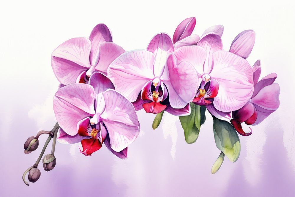 An orchid flower plant inflorescence. AI generated Image by rawpixel.
