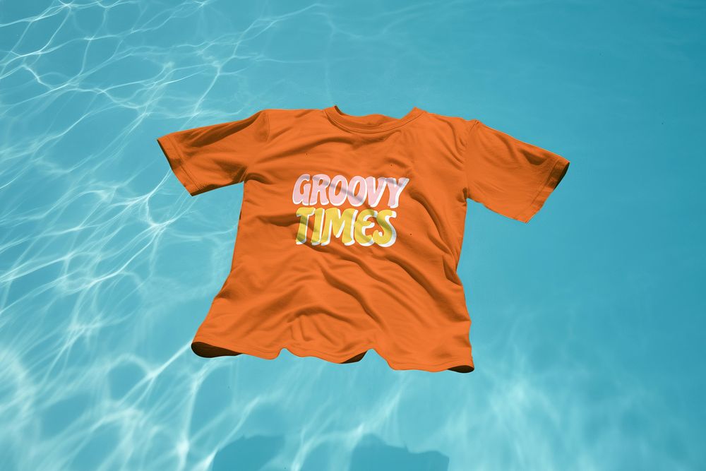 Orange t-shirt mockup psd