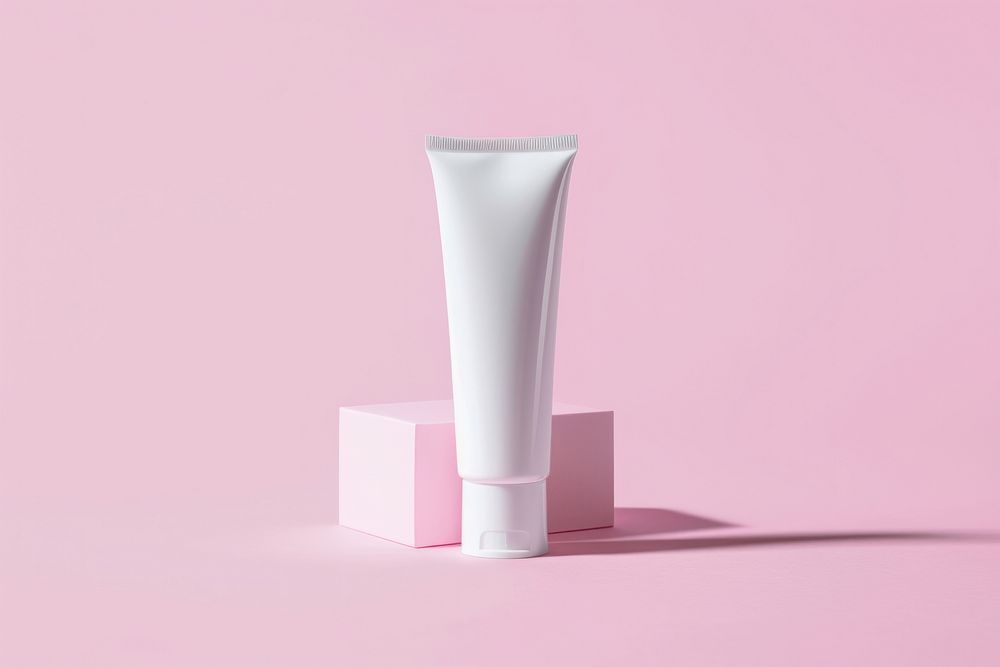 Handcream tube pink toothpaste cosmetics.