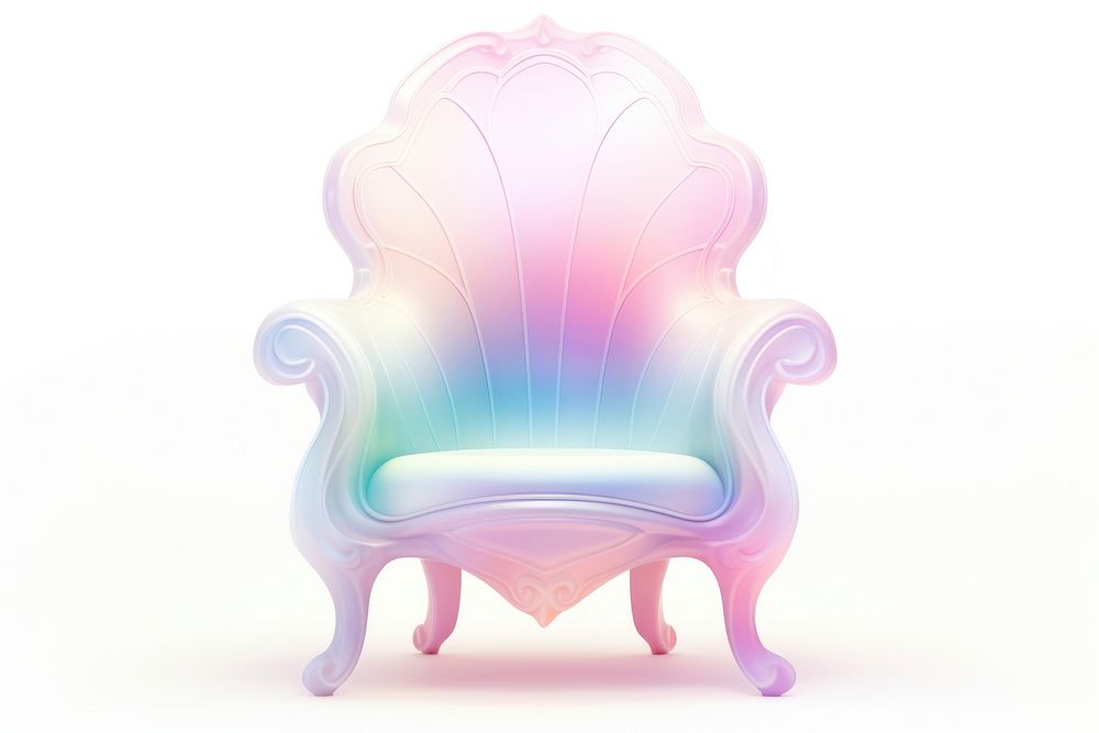 A 3D chair furniture armchair white background.