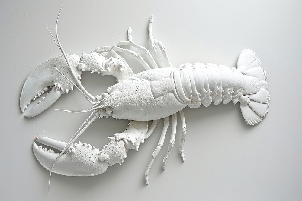 Bas-relief lobster sculpture texture seafood animal white.