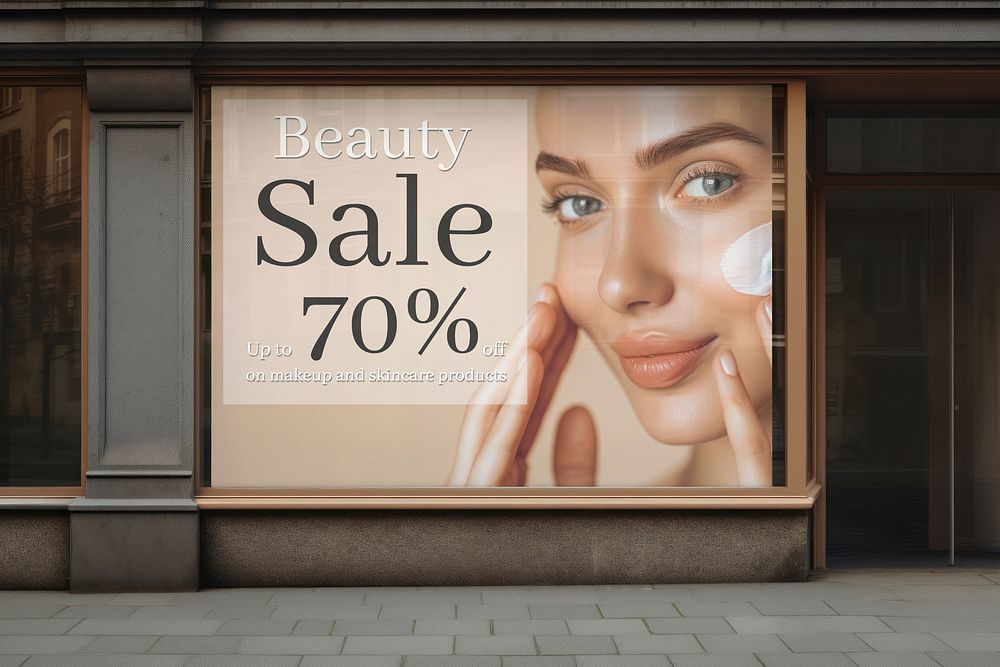 Beauty shop sale ad sign