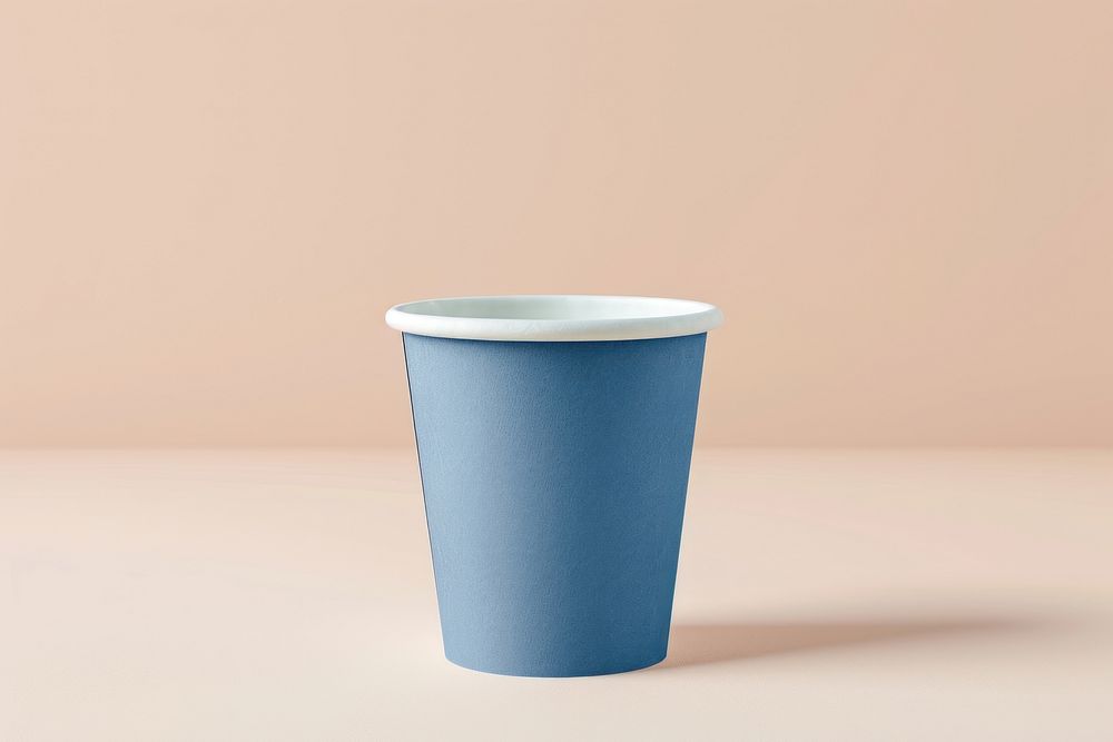 Paper cup  blue mug refreshment.