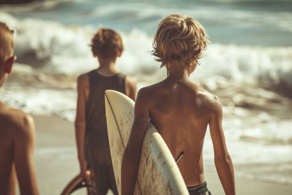 British boys sea surfboard outdoors.