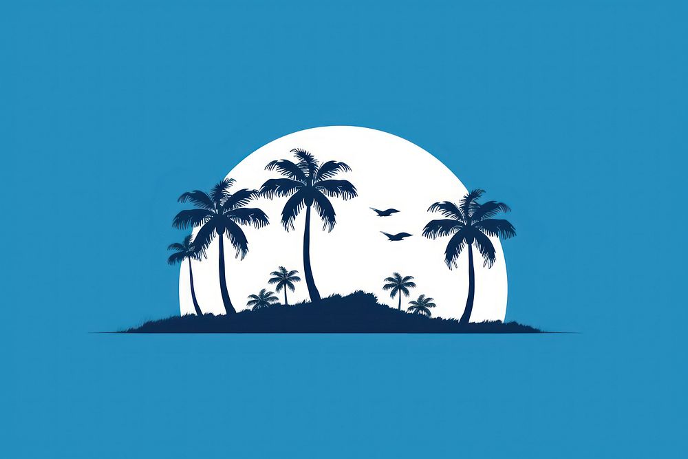 A tropical island silhouette outdoors tropics.