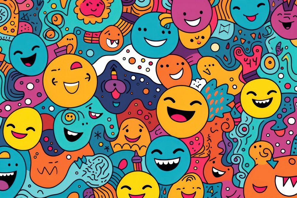  Cute smiles background pattern backgrounds cartoon. AI generated Image by rawpixel.