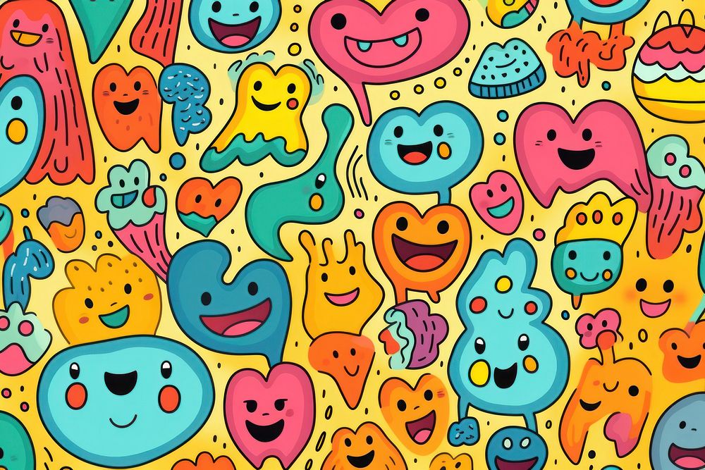  Cute smiles background pattern backgrounds representation. AI generated Image by rawpixel.