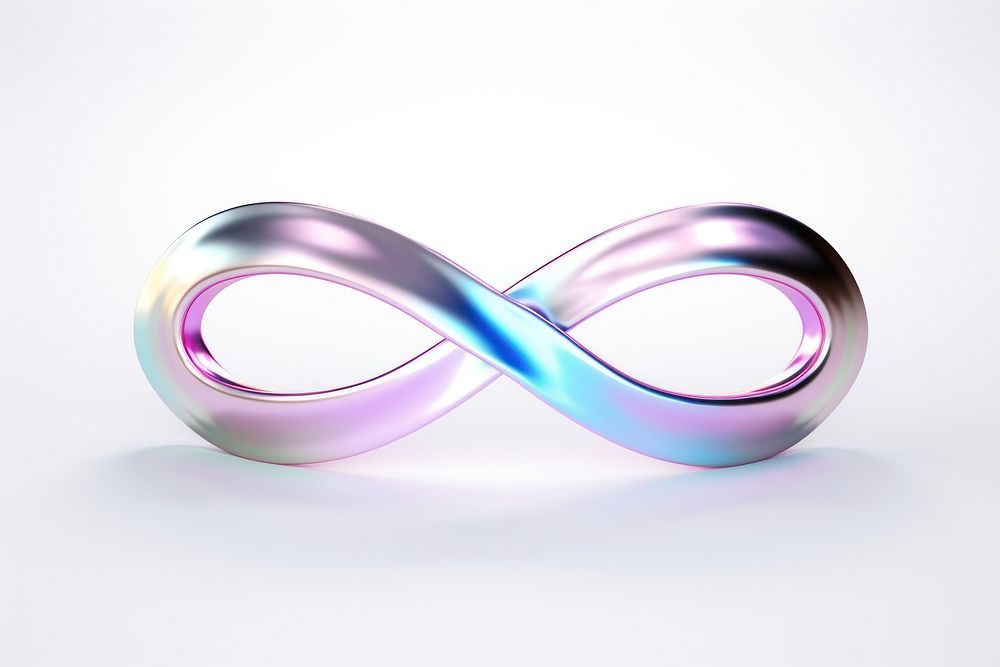 Infinity sign metal white background accessories.