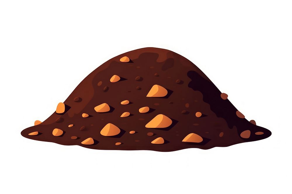 A Mound of soil chocolate dessert food.