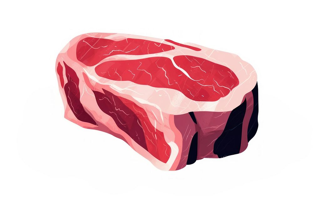 A Marbled prime beef steak meat food white background.