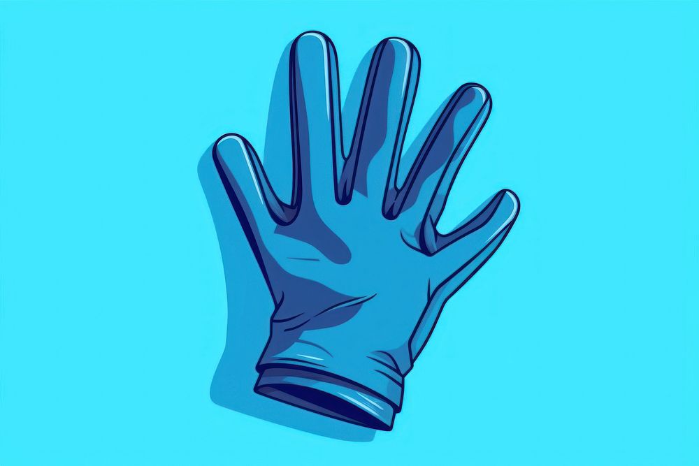 Blue gloves clothing cartoon apparel.