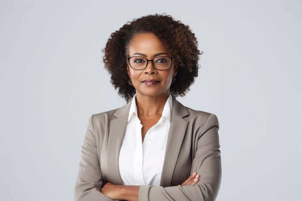 African american business woman portrait glasses adult.