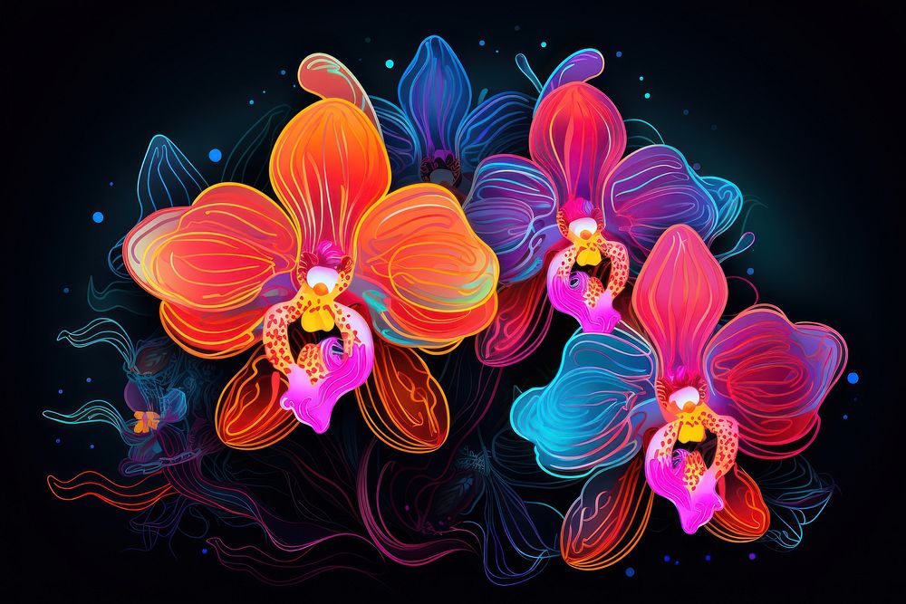 An orchid pattern flower plant. AI generated Image by rawpixel.