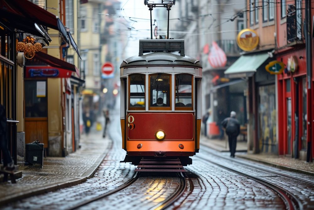 Old city tram vehicle train.