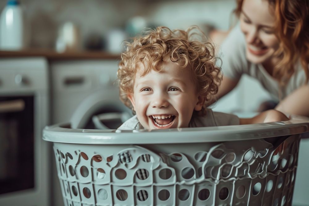 The laundry appliance basket baby.