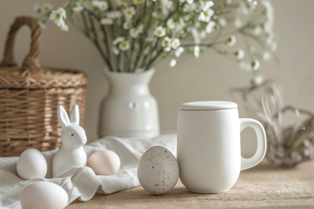 Ceramic mug egg porcelain easter.