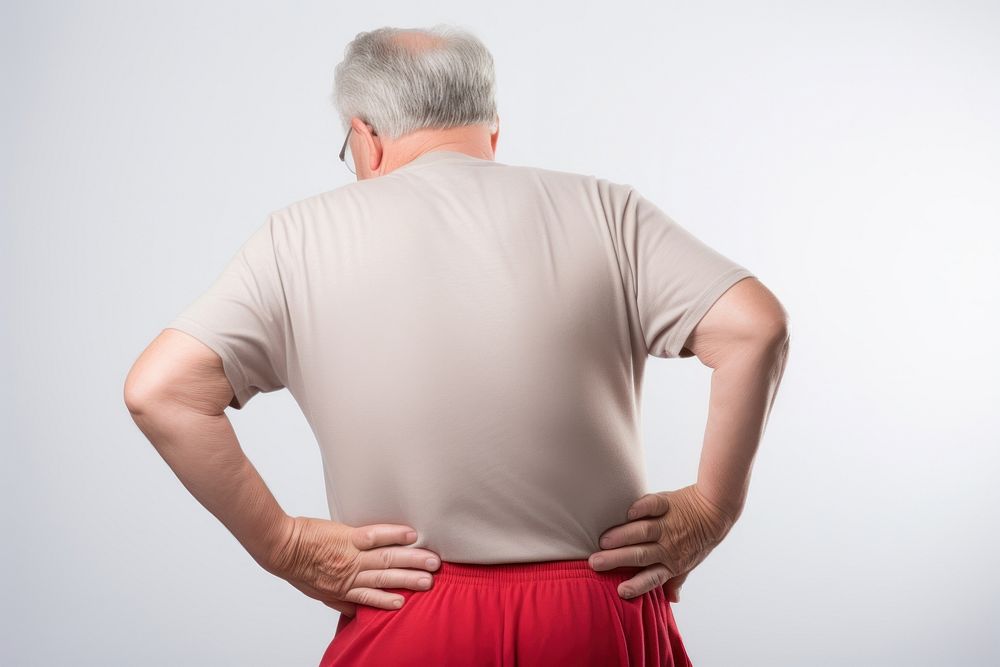 Man with back pain adult midsection relaxation. AI generated Image by rawpixel.