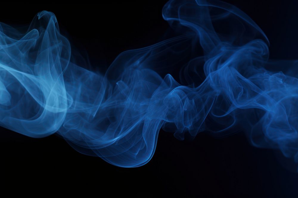 Blue fog effect smoke backgrounds black. AI generated Image by rawpixel.