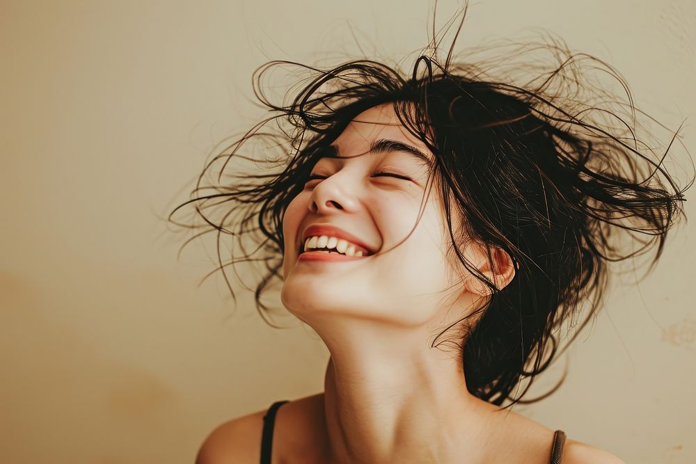 Happy woman smiling face laughing smile adult. AI generated Image by rawpixel.