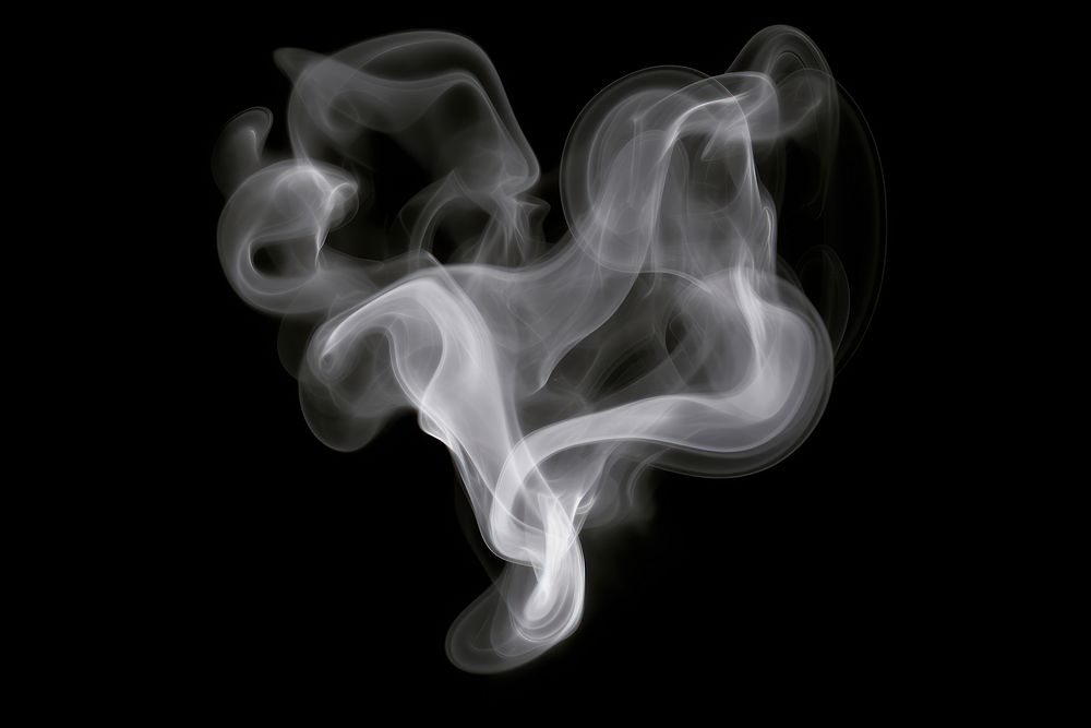 Heart fog effect smoke backgrounds black. AI generated Image by rawpixel.