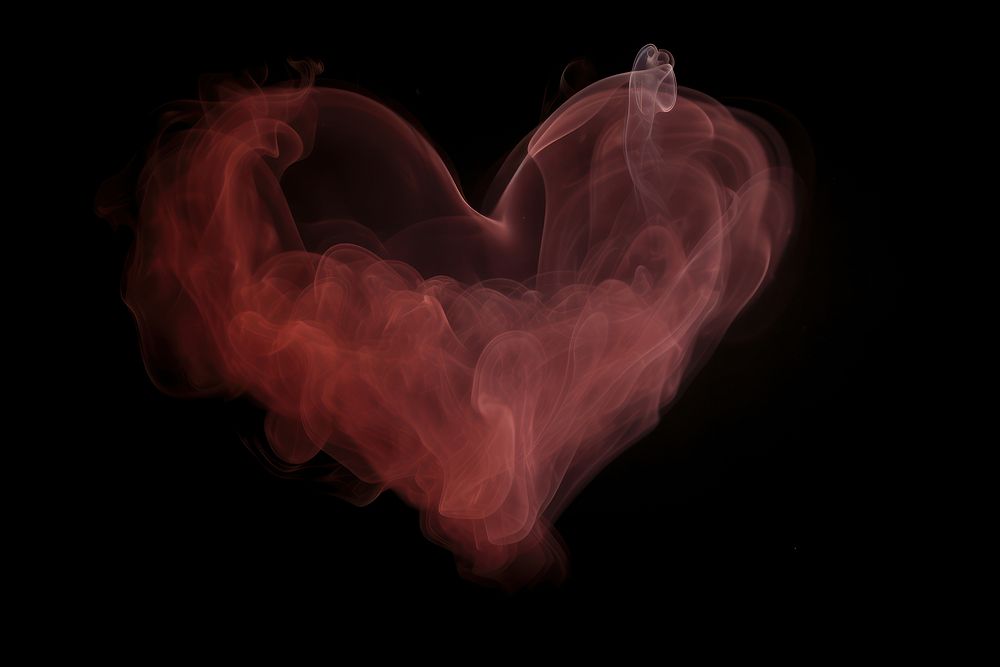 Heart fog effect smoke black background illuminated. AI generated Image by rawpixel.