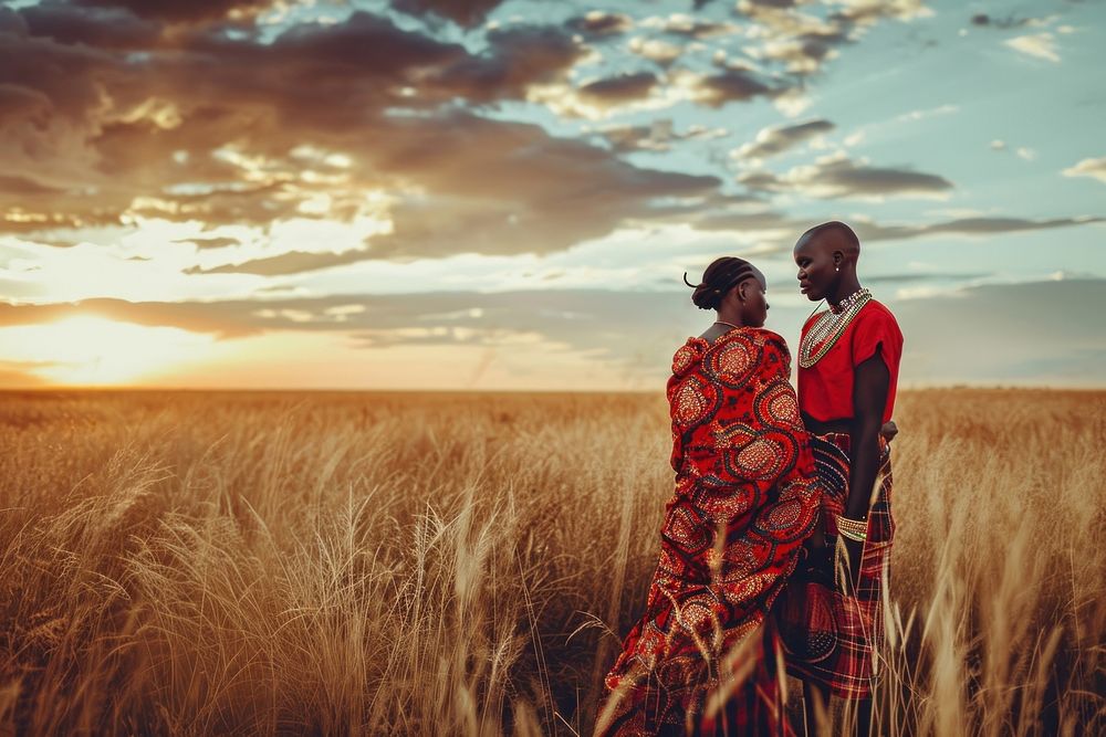 Kenya couple field adult love.