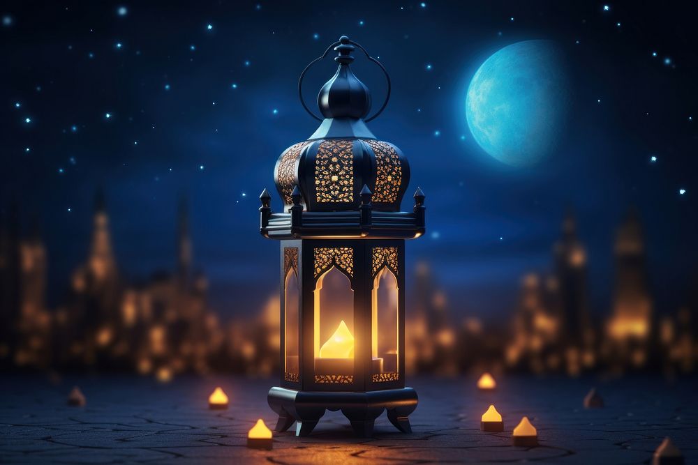 Arabic lantern of ramadan celebration astronomy lighting.